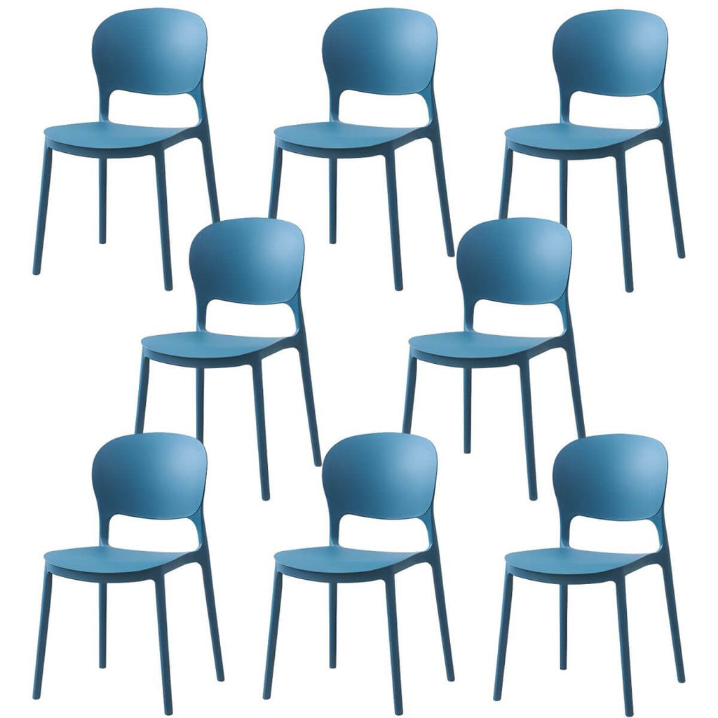 Scandinavian style stackable plastic and acrylic dining side chair for kitchen and dining