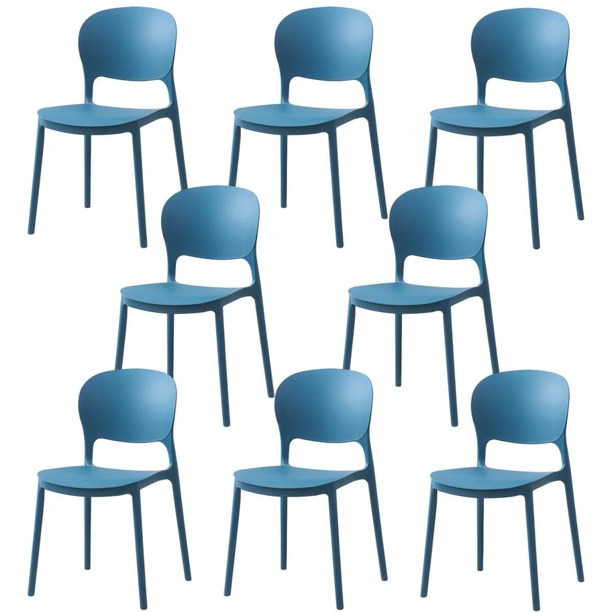 Scandinavian style stackable plastic and acrylic dining side chair for kitchen and dining