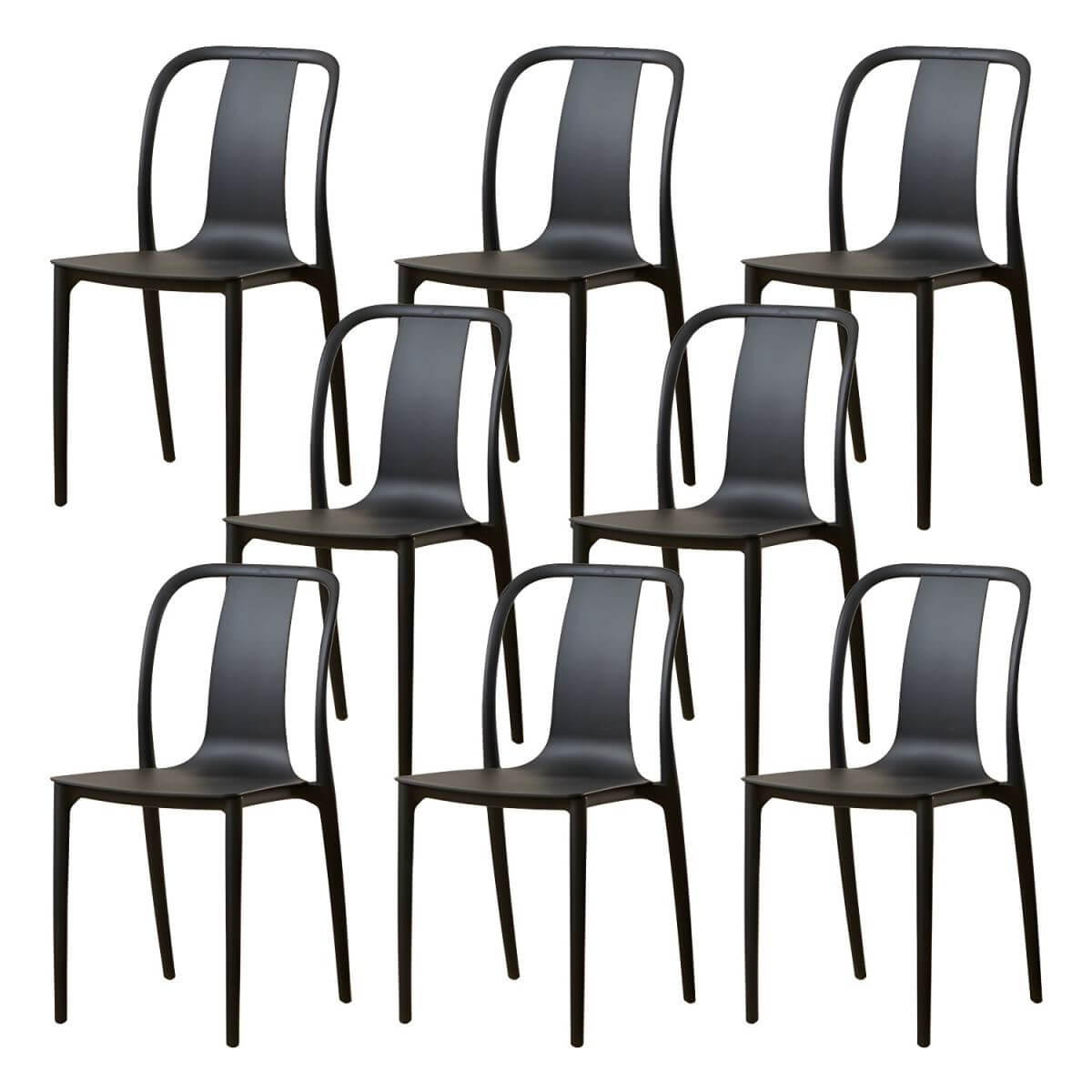 Low-back plastic and acrylic side chair with modern style for kitchen and dining areas