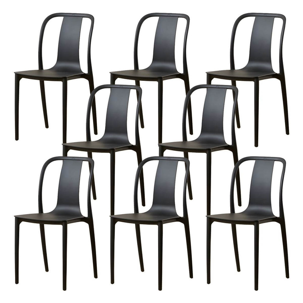 Low-back plastic and acrylic side chair with modern style for kitchen and dining areas