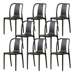 Low-back plastic and acrylic side chair with modern style for kitchen and dining areas