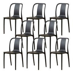 Modern Style Low-Back Plastic & Acrylic Side Chair for Kitchen & Dining Dining Chairs
