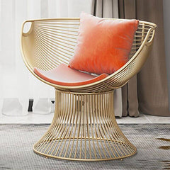 Glamorous Solid Color Papasan Chair with Fixed Back, Armrest, and Pillow Accent Chairs