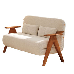 Foldable Reclining Sofa with Armrest  Cotton Linen