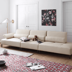 Cream white ergonomic sofa with transformable comfort and contemporary design