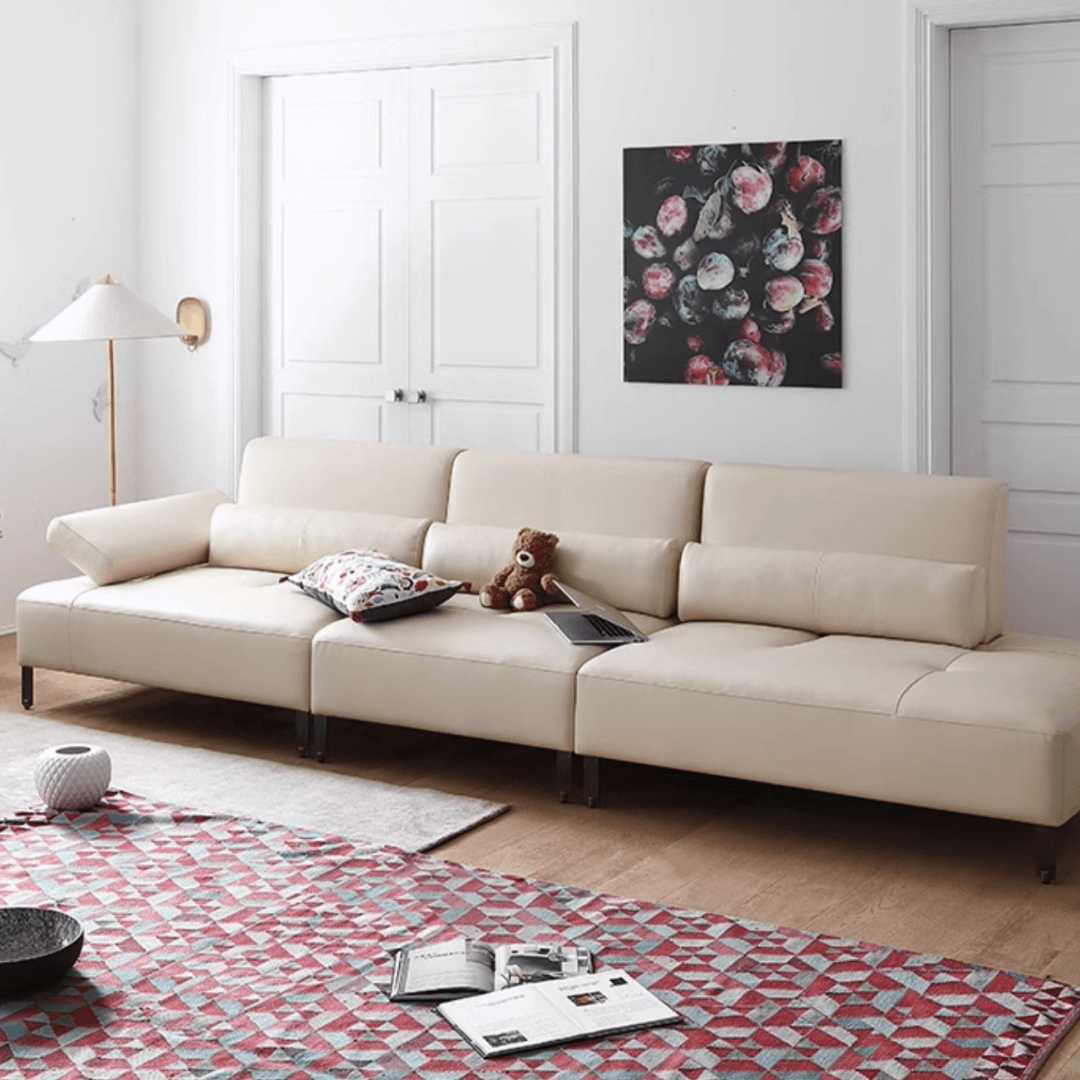 Cream white ergonomic sofa with transformable comfort and contemporary design