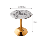 Modern marble table with sturdy metal base, perfect for adding a timeless aesthetic to any space