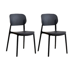 Scandinavian Style Stackable Plastic & Acrylic Side Chair with Low Back Dining Chairs