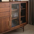 63" American Boxwood Tambour Sideboard Cabinet