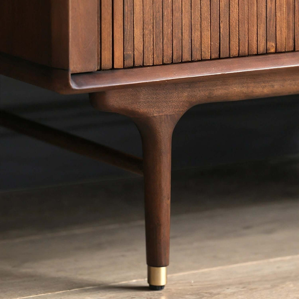 63" American Boxwood Tambour Sideboard Cabinet