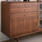 63" American Boxwood Tambour Sideboard Cabinet