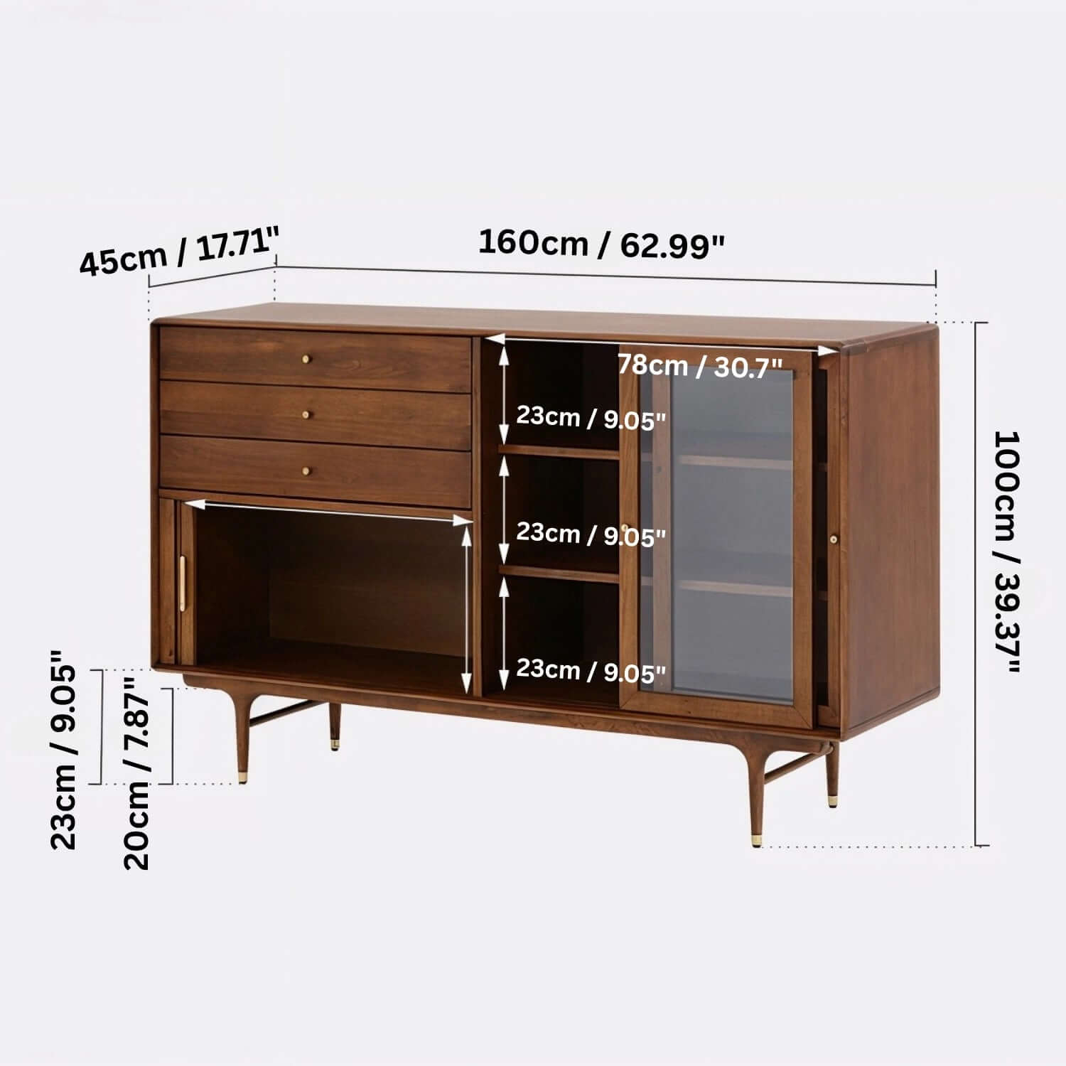 63" American Boxwood Tambour Sideboard Cabinet