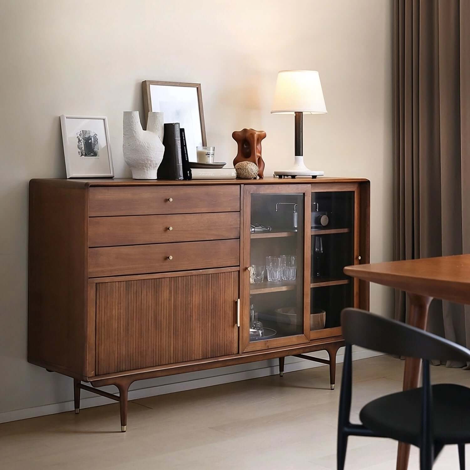 63" American Boxwood Tambour Sideboard Cabinet Main Product Image Hauptbild