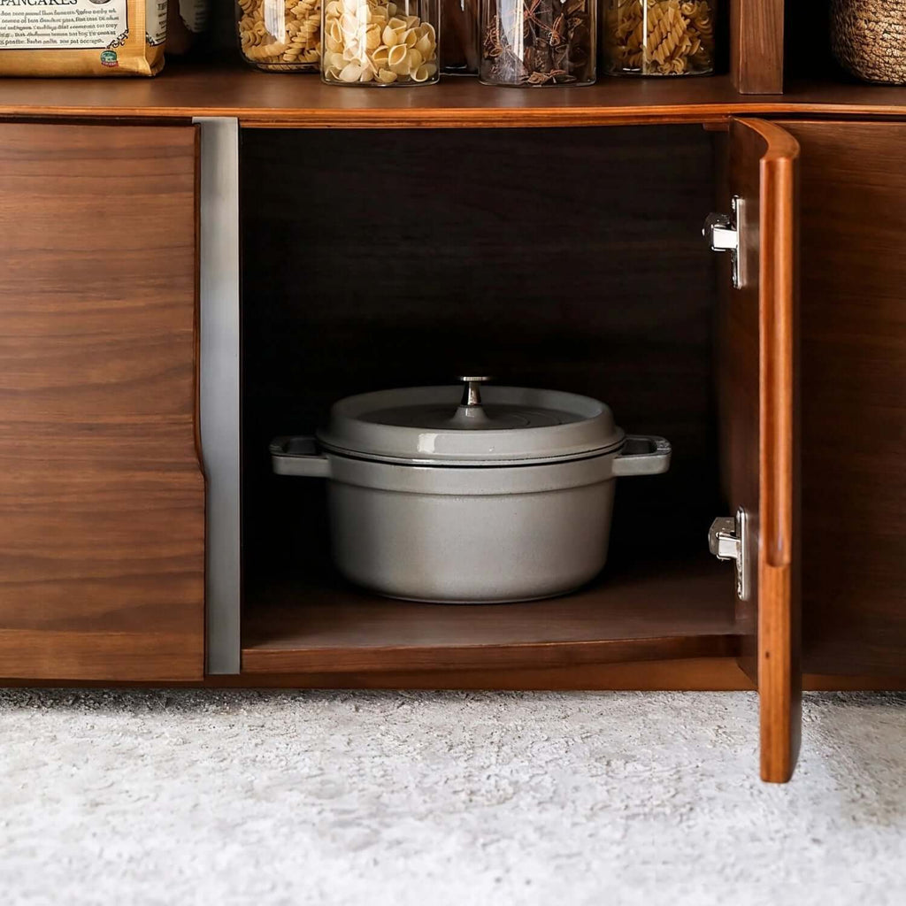 63" Modern Walnut Buffet Cabinet with Double Door Storage