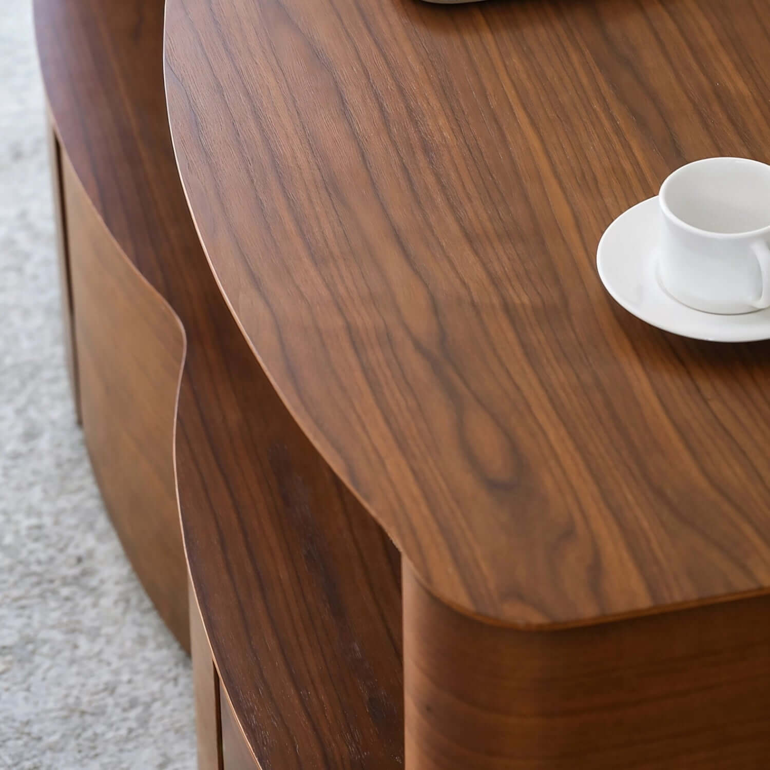 63" Modern Walnut Buffet Cabinet with Double Door Storage