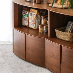 63" Modern Walnut Buffet Cabinet with Double Door Storage