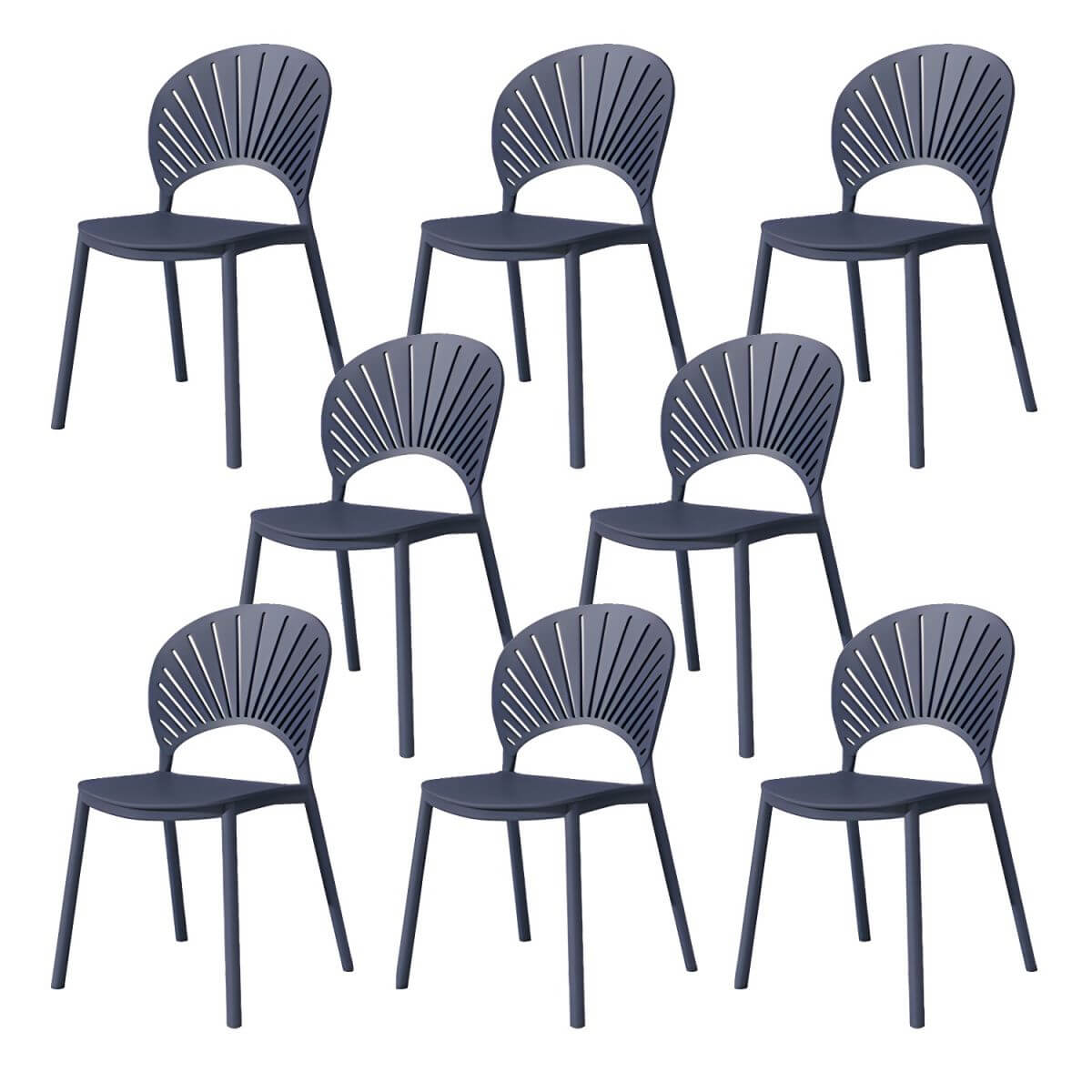 Scandinavian style plastic and acrylic side chair with low back for kitchen and dining