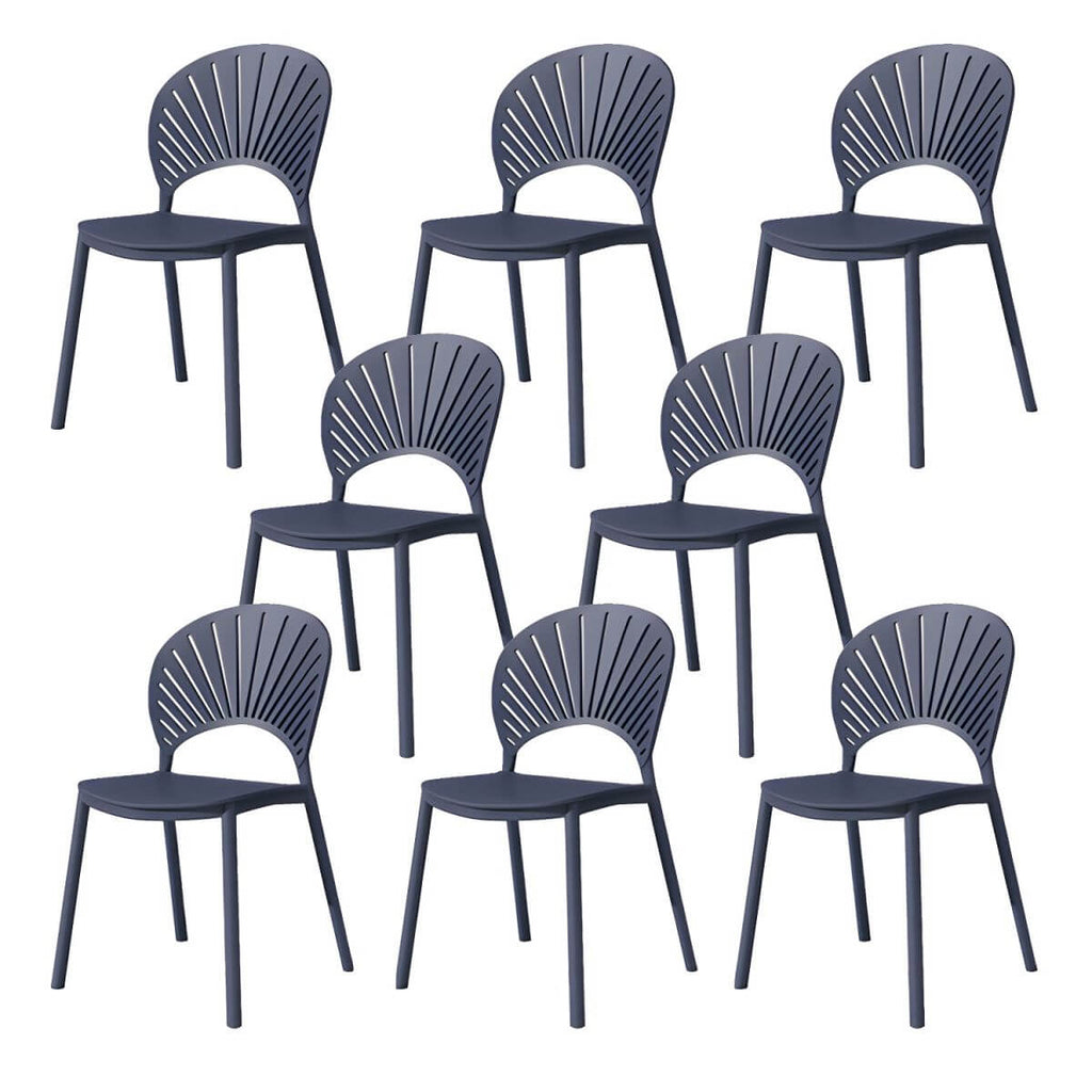 Scandinavian style plastic and acrylic side chair with low back for kitchen and dining