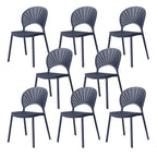 Scandinavian style plastic and acrylic side chair with low back for kitchen and dining