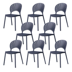 Scandinavian Style Plastic & Acrylic Side Chair with Low Back for Kitchen & Dining Dining Chairs