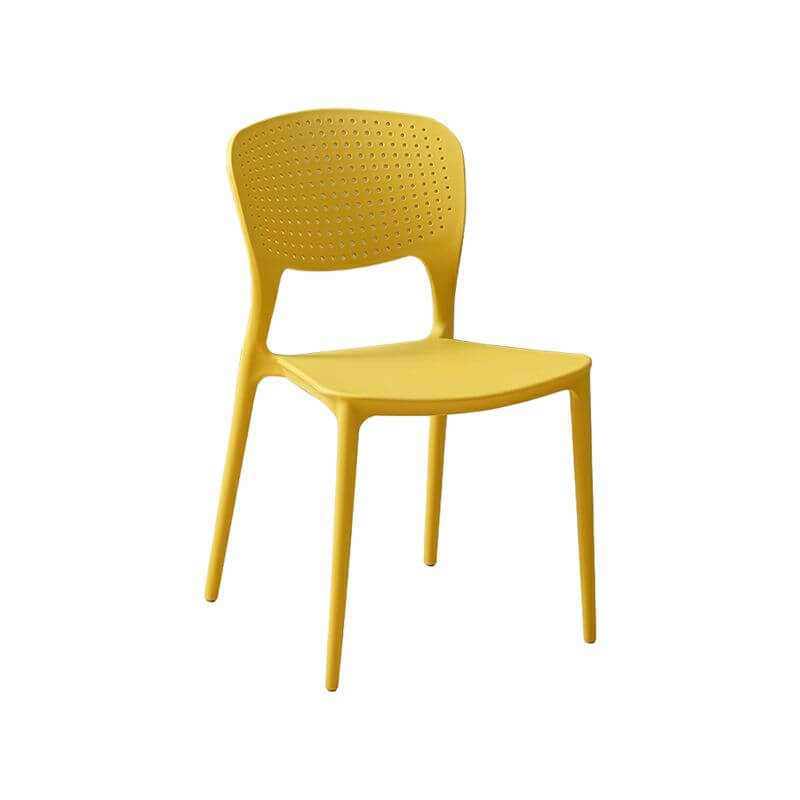 Stackable Scandinavian style plastic and acrylic side chair for dining room