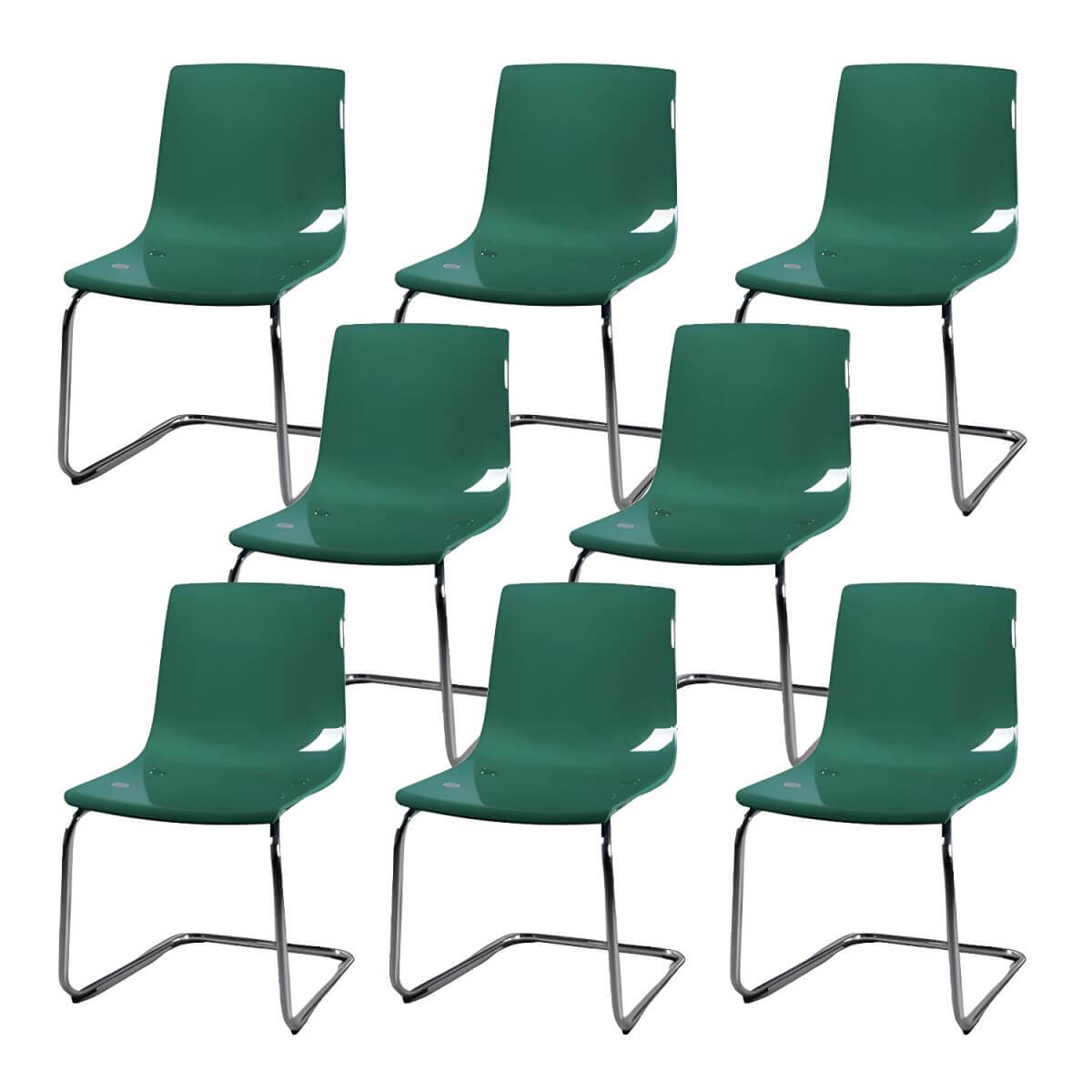 Scandinavian style low back side chair made of plastic and acrylic, ideal for kitchen and dining areas