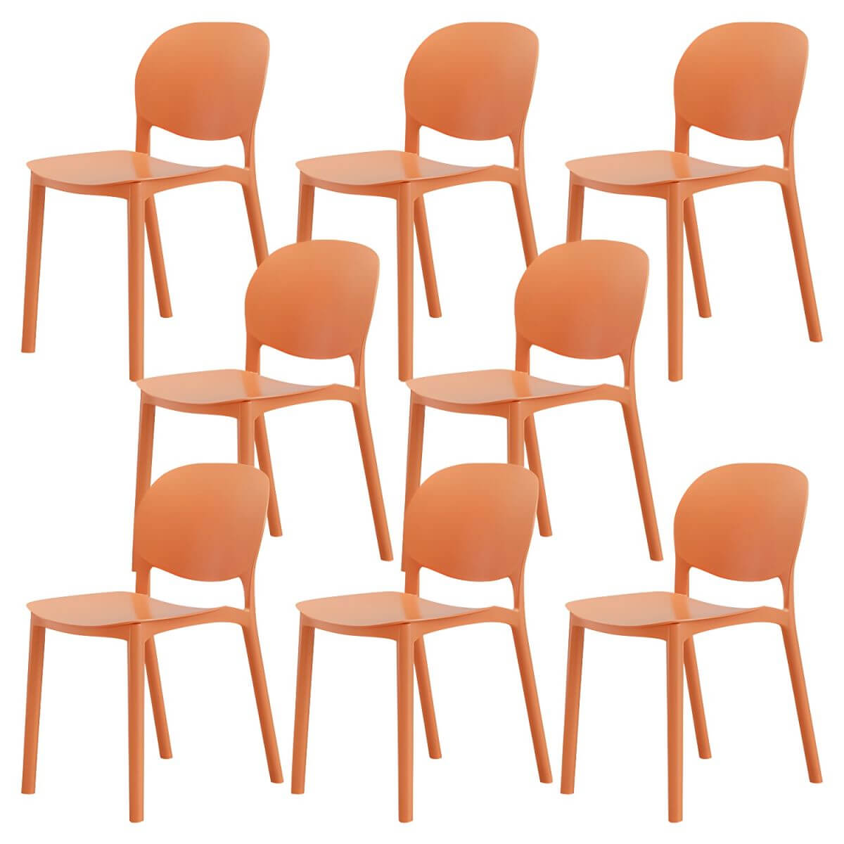 Stackable Nordic dining chair with acrylic legs and ergonomic backrest for modern dining rooms