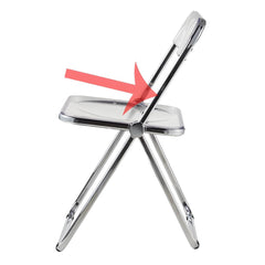 Contemporary Acrylic Open Back Folding Armless Chair for Dining Room Dining Chairs