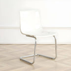 Scandinavian style plastic and acrylic non-upholstered side dining chair