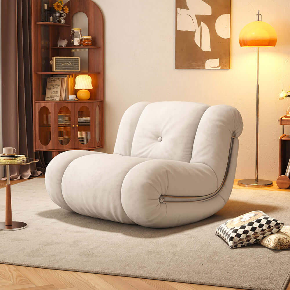 Comfortable rocking recliner sofa chair with ergonomic backrest for leisure and relaxation