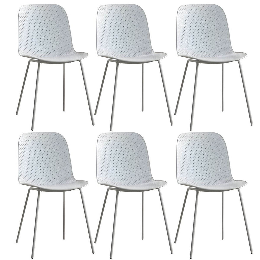 Scandinavian stackable kitchen chair with plastic and acrylic seat and metal legs