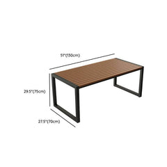Modern Simple Style Patio Dining Set with Chair, Laminate Table Top, Available in 5/7-piece, Cocoa Color, UV-proof, Rectangular/Square Shape Patio Dining Sets
