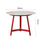 Modern terrazzo dining table with sleek design, perfect for cozy meals and home office use