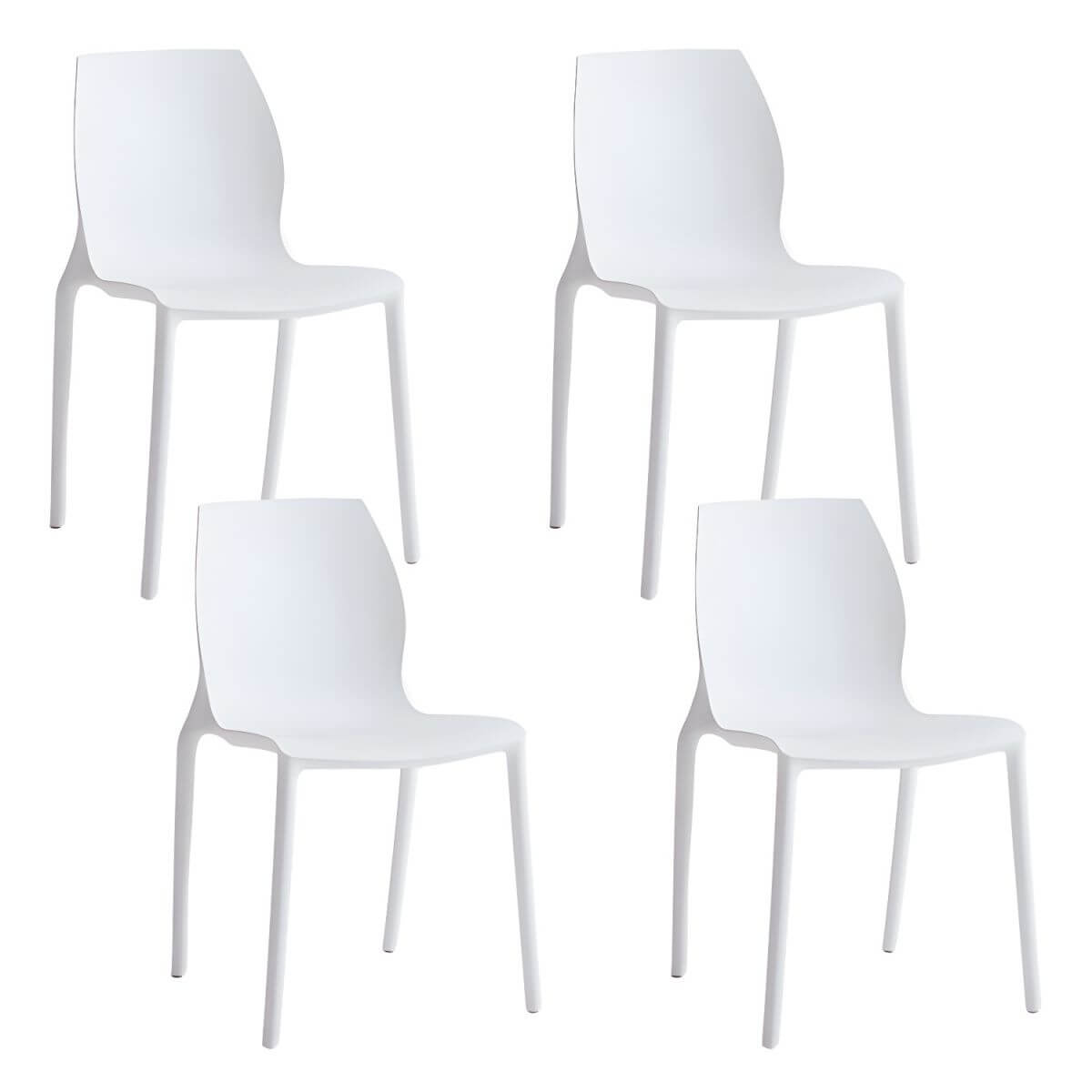 Stackable modern Scandinavian plastic and acrylic chair for kitchen and dining use