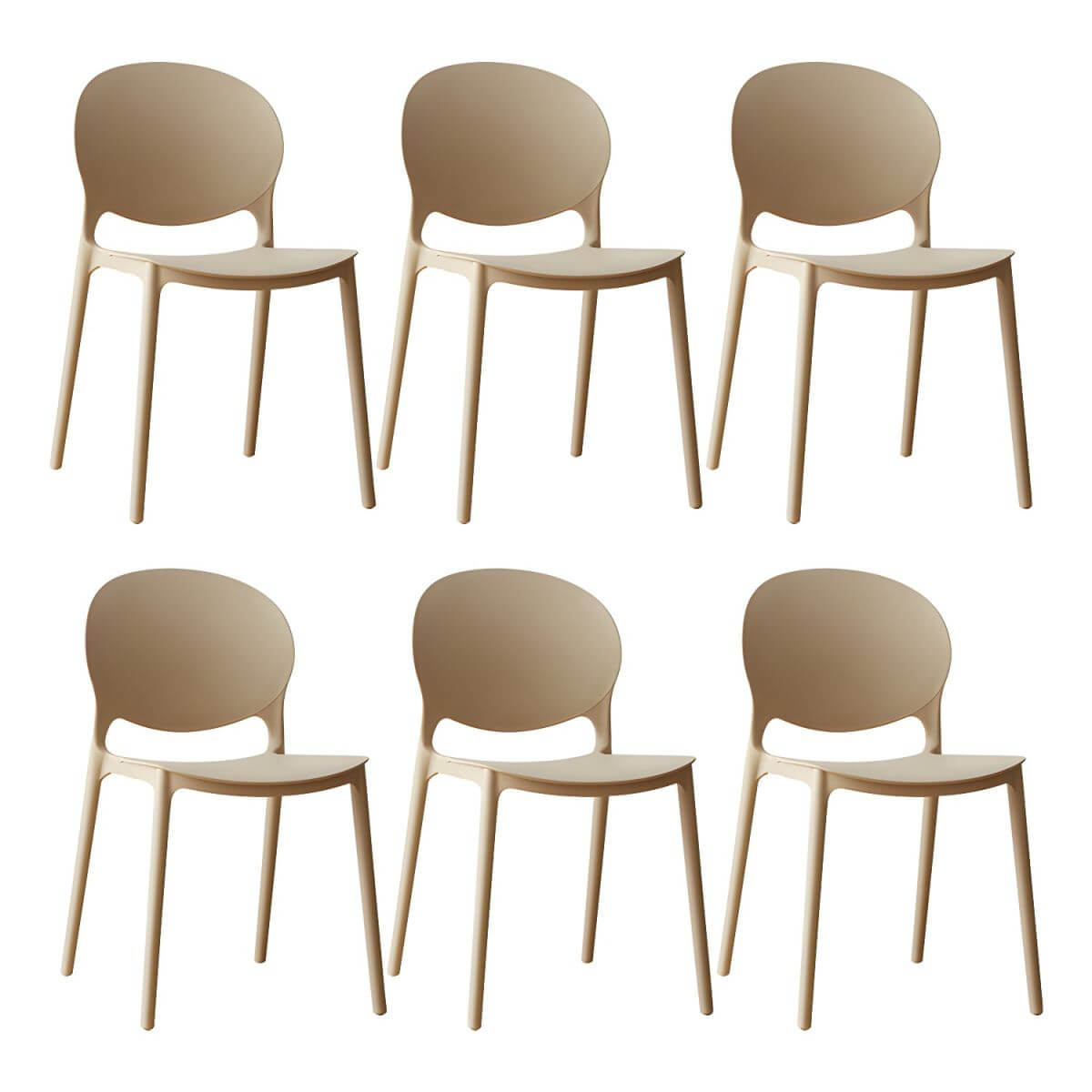 Scandinavian plastic dining chair with open back and four legs, ideal for home use