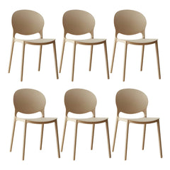 Scandinavian Plastic Dining Chair Open Back Side Chair with 4 Legs for Home Use Dining Chairs