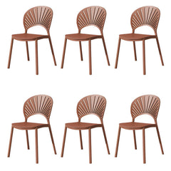 Scandinavian Style Plastic & Acrylic Side Chair with Low Back for Kitchen & Dining Dining Chairs