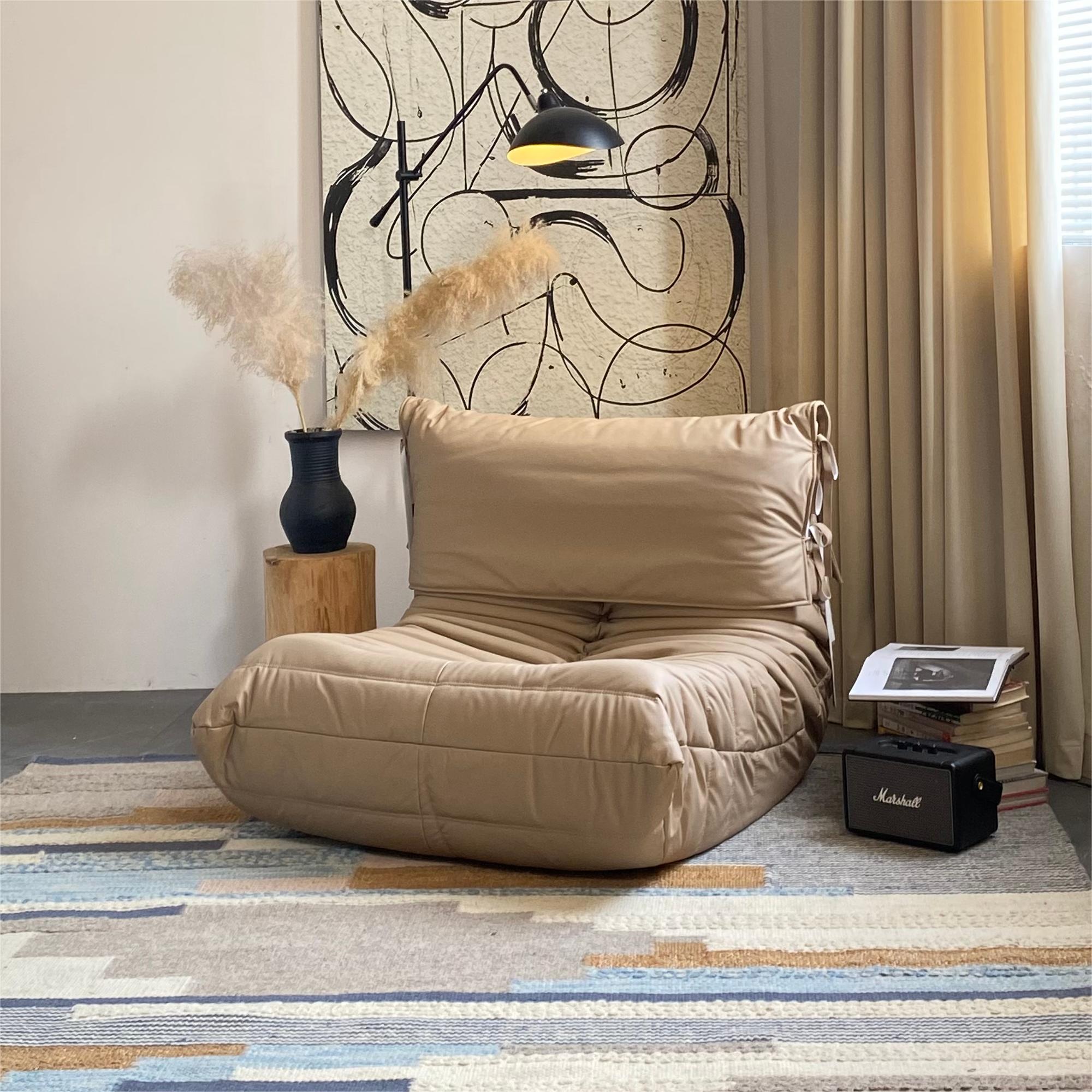 Burnt Caterpillar single lounge chair with Togo sofa design, perfect for modern living spaces