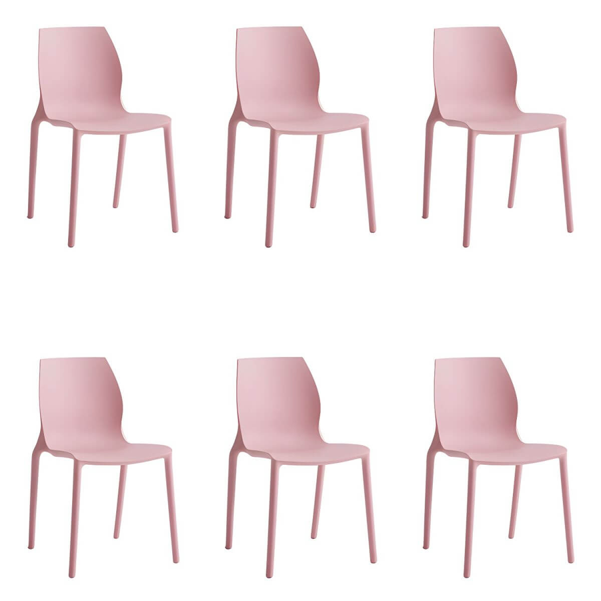 Stackable modern Scandinavian plastic and acrylic chair for kitchen and dining use