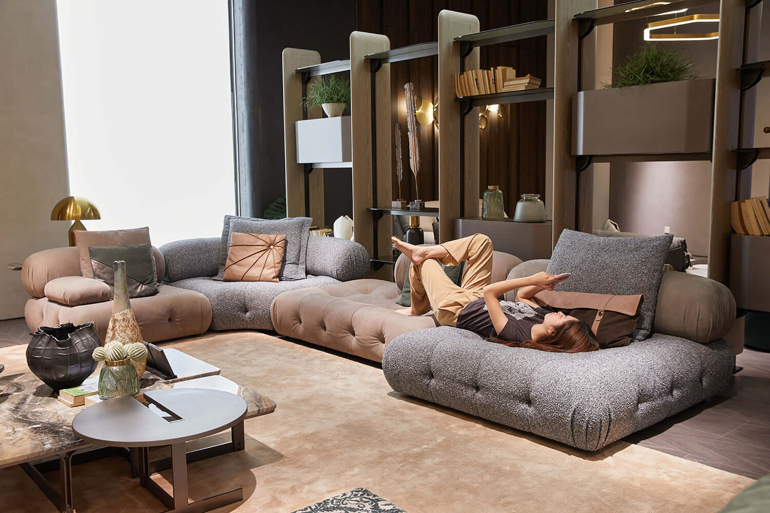Modern modular sectional sofa featuring luxury design and customizable fabric options