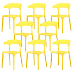 Stackable Nordic acrylic dining chair with armrest and clear acrylic legs