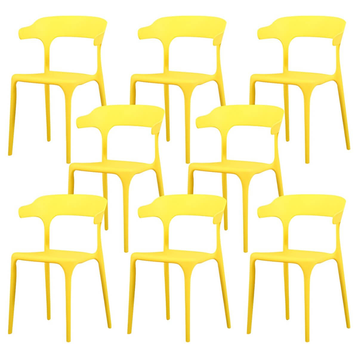 Stackable Nordic acrylic dining chair with armrest and clear acrylic legs
