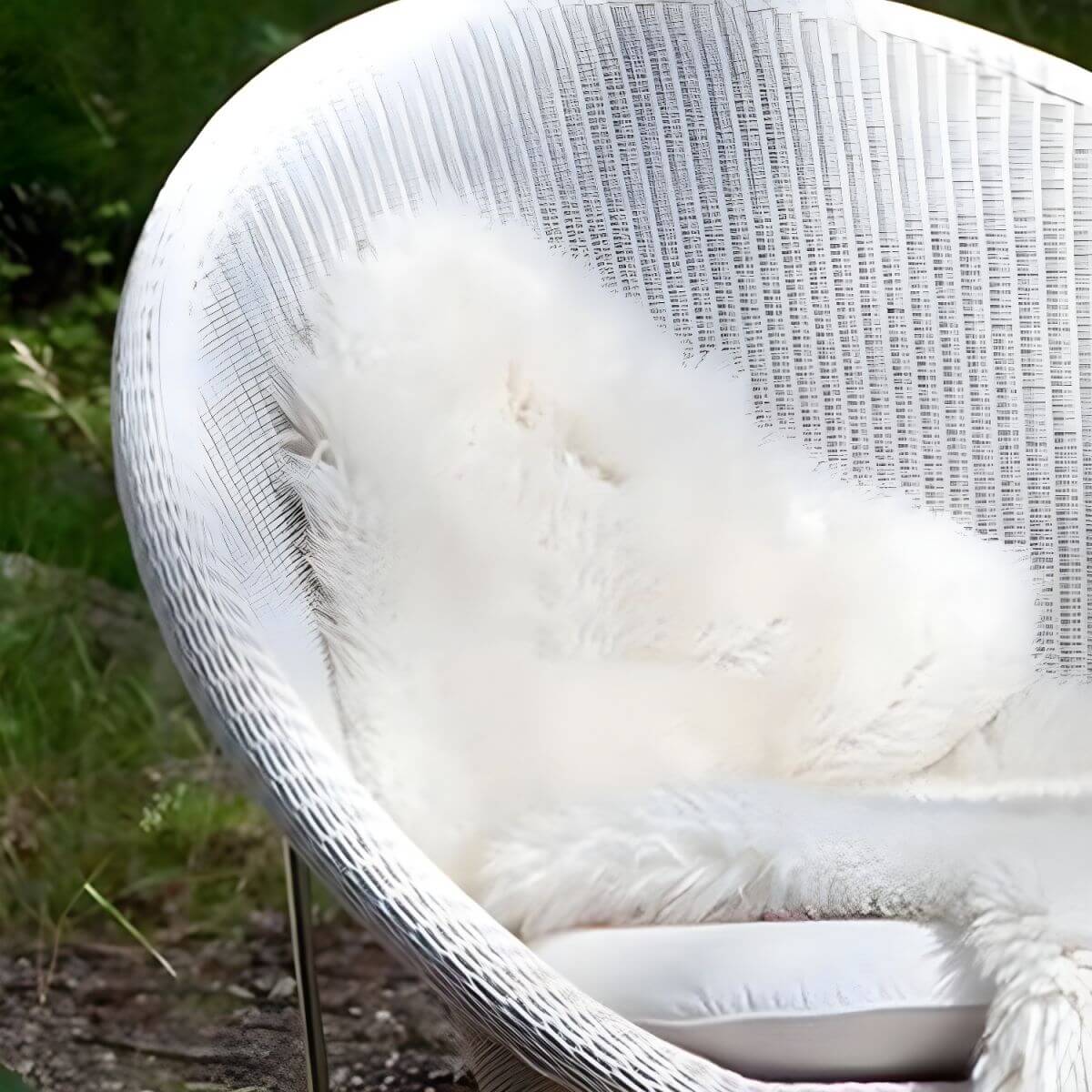 Contemporary woven back papasan accent chair with dimensions 41.34 by 33.86 by 36.61 inches