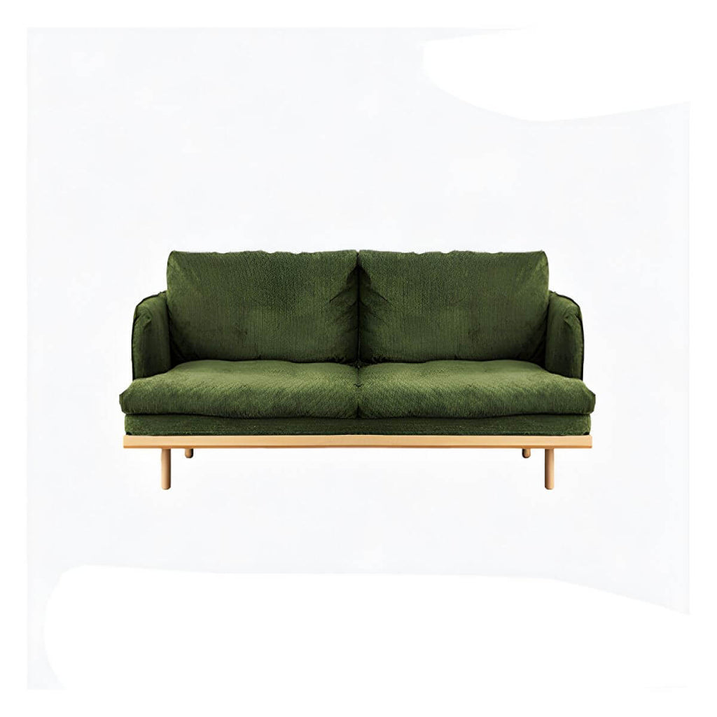 Modern polyester sofa settee with recessed arms and tight back, ideal for living room seating