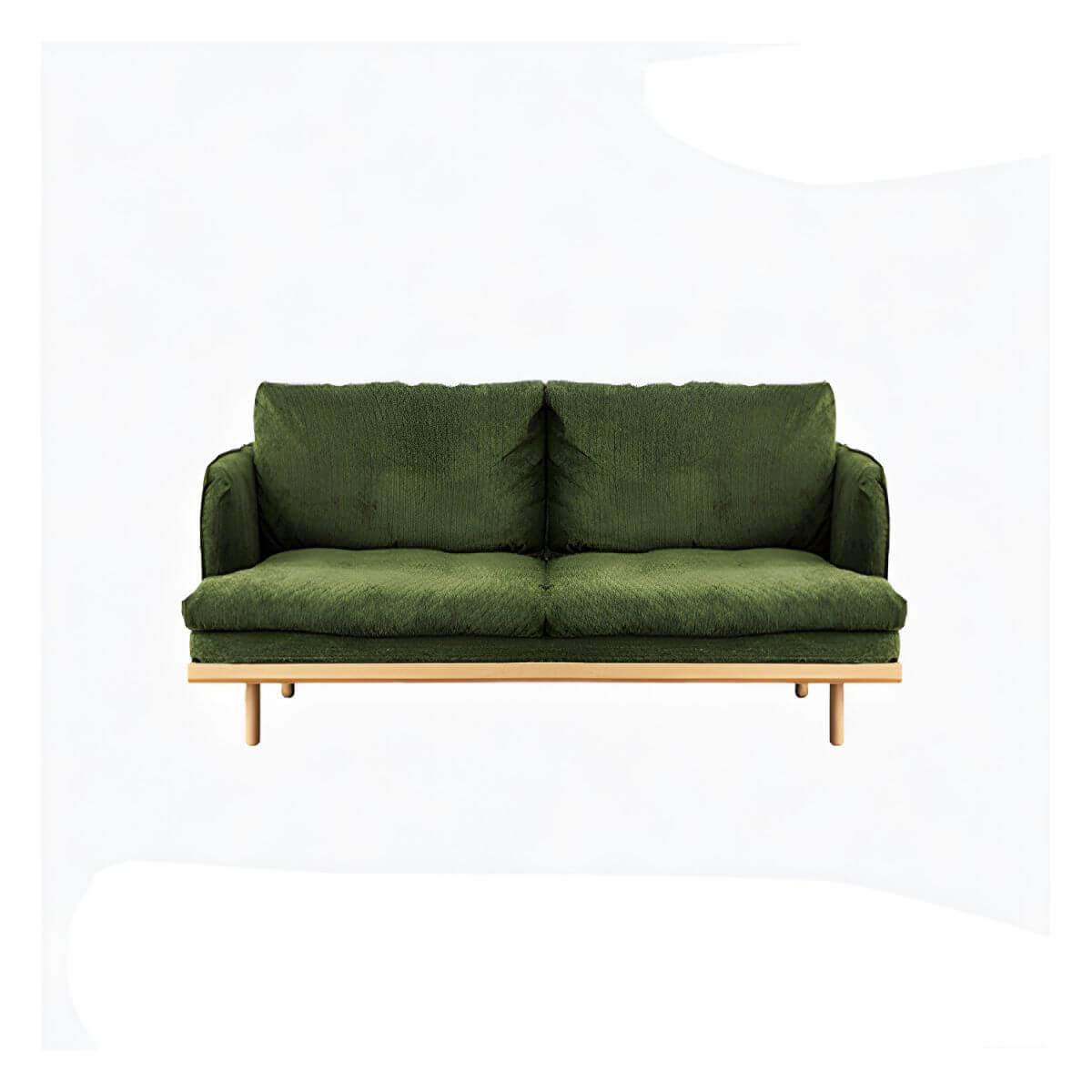 Modern polyester sofa settee with recessed arms and tight back, ideal for living room seating