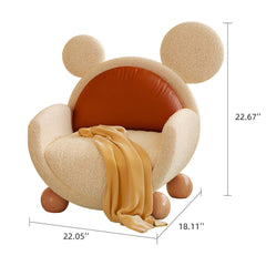 Teddy Plush Children's Solid Wood Sofa