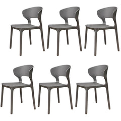 Scandinavian Stackable Side Chair with Open Back and Plastic & Acrylic Material Dining Chairs