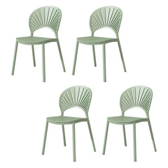 Scandinavian Style Plastic & Acrylic Side Chair with Low Back for Kitchen & Dining Dining Chairs