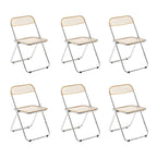 Scandinavian style dining chair with silver metal legs and plastic acrylic seat