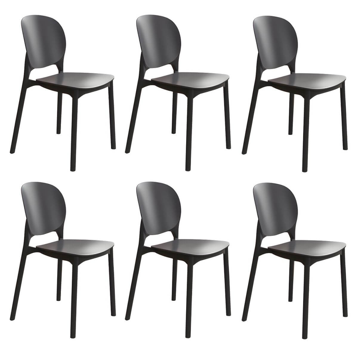 Stackable Scandinavian side chair with open back made of plastic and acrylic for dining